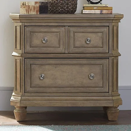 Relaxed Vintage Solid Wood 2-Drawer Nightstand